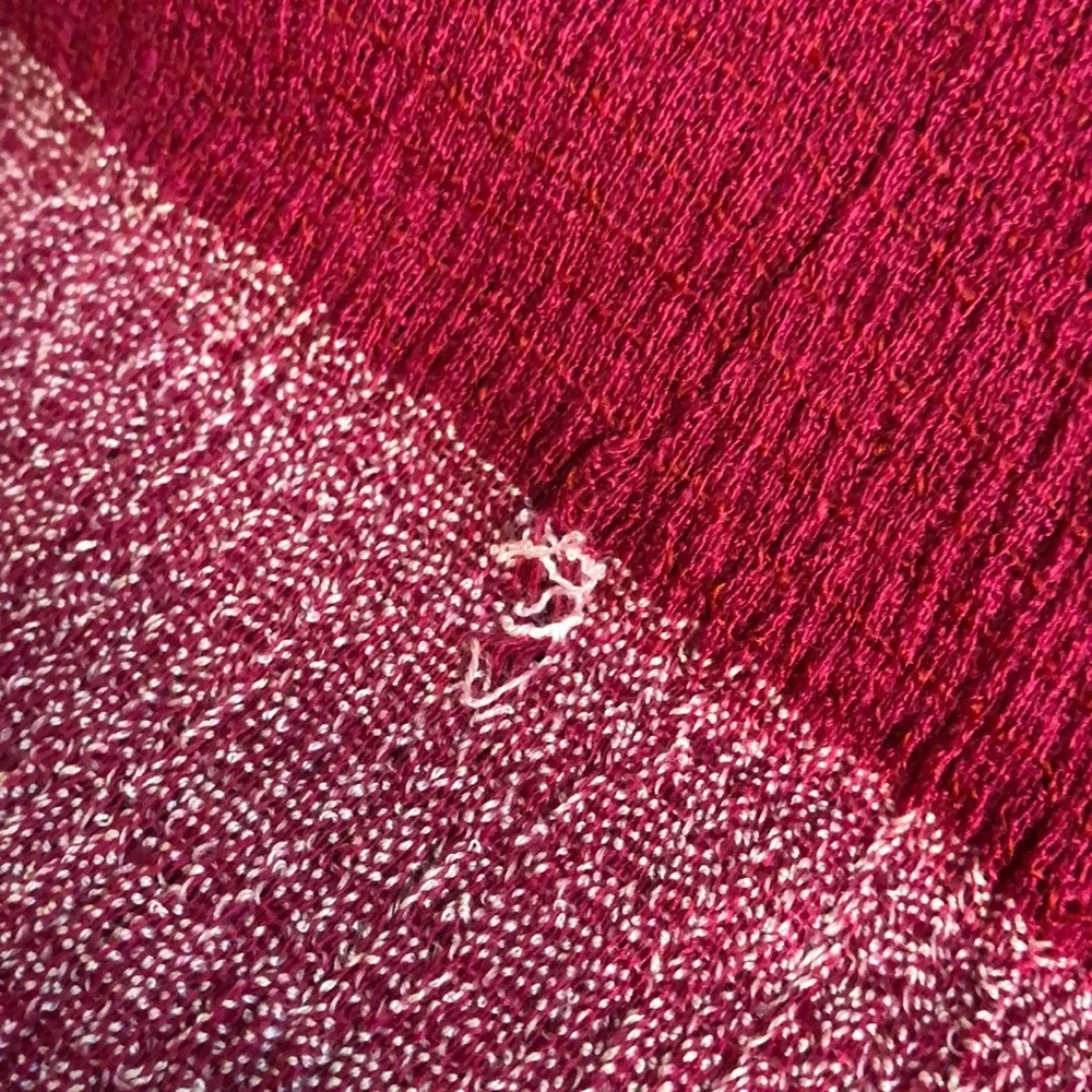 Cotton knit scarf two tone Pink
